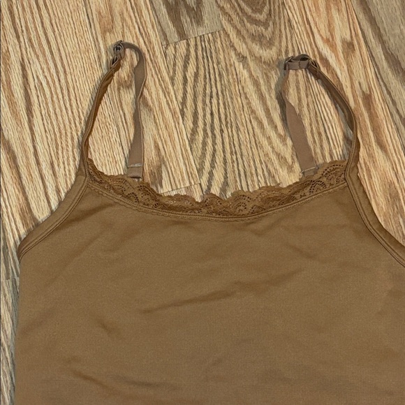 Aerie Tan Ribbed Knit Bra crop Cami Top, XL - Picture 2 of 6